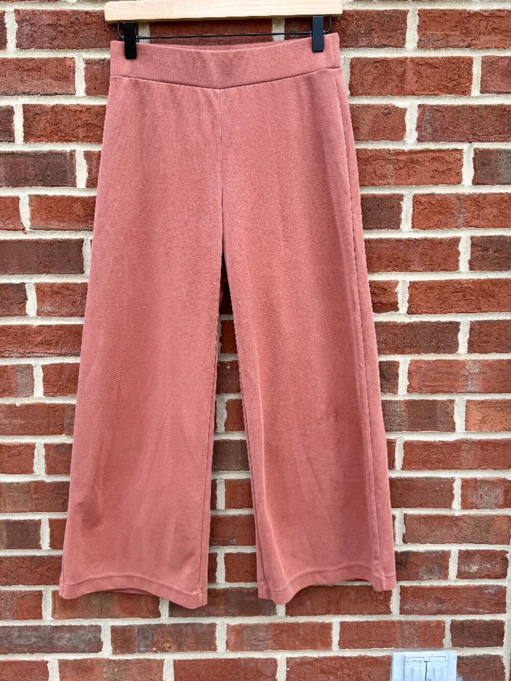 Loft Pull On Wide Leg Pants XS Muted Terracotta Elastic Waist Effortless Chic